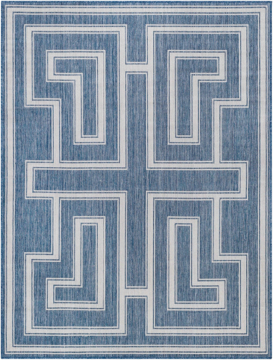 Taro Modern Geometric Design Blue Area Rug - The Rug Decor