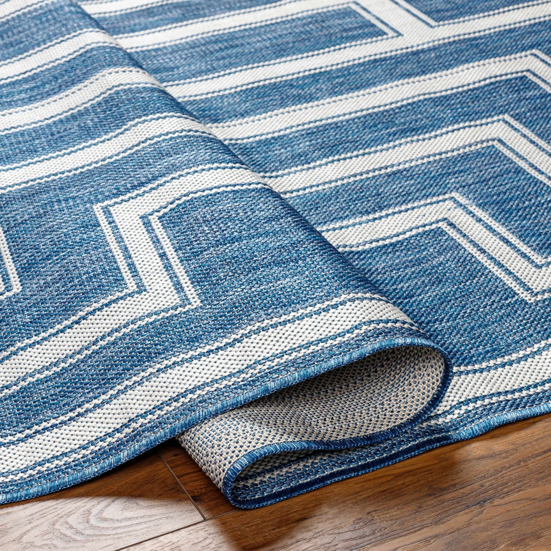Taro Modern Geometric Design Blue Area Rug - The Rug Decor