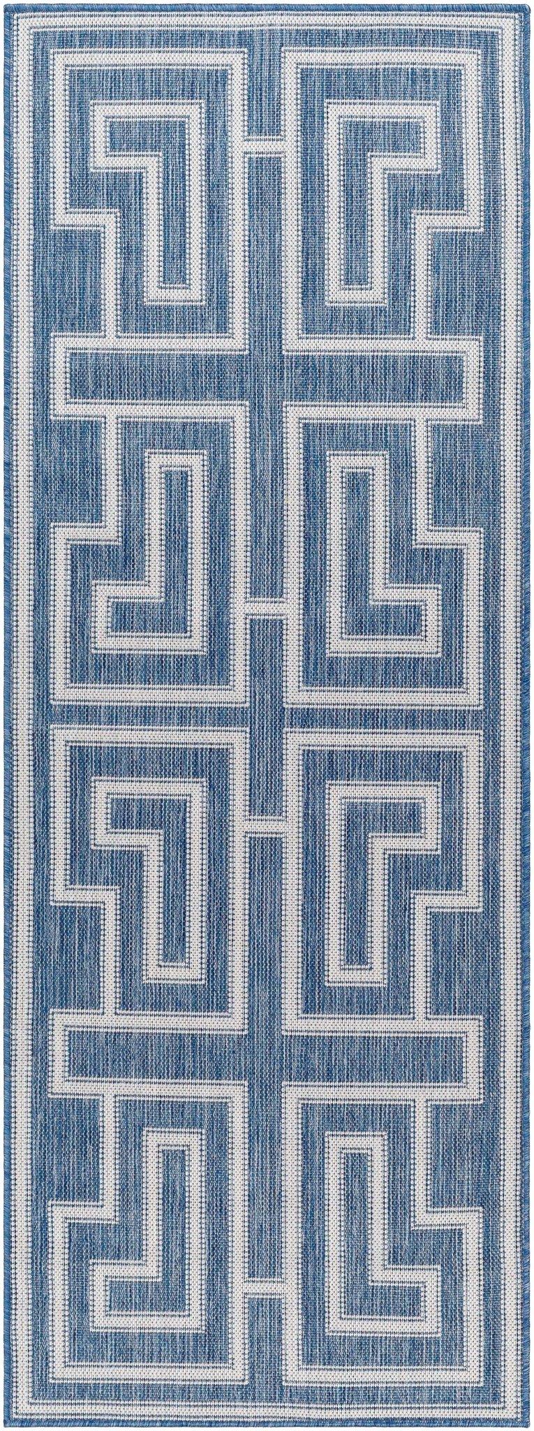 Taro Modern Geometric Design Blue Area Rug - The Rug Decor