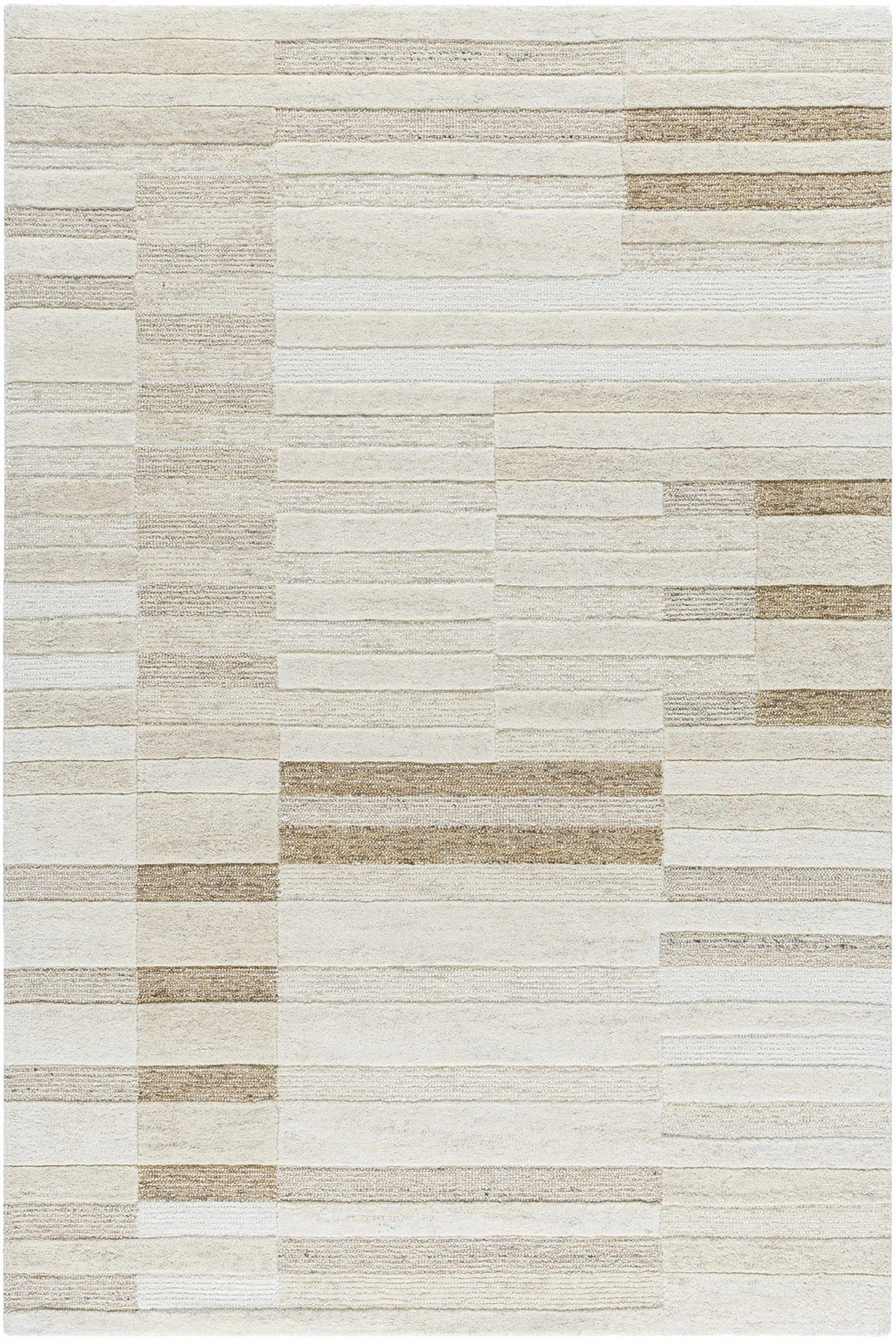 Tavia Contemporary Stripes Ivory And Beige Area Rug - The Rug Decor