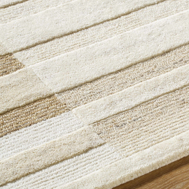 Tavia Contemporary Stripes Ivory And Beige Area Rug - The Rug Decor