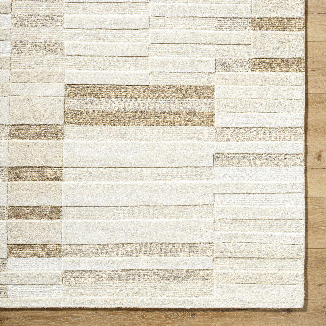 Tavia Contemporary Stripes Ivory And Beige Area Rug - The Rug Decor