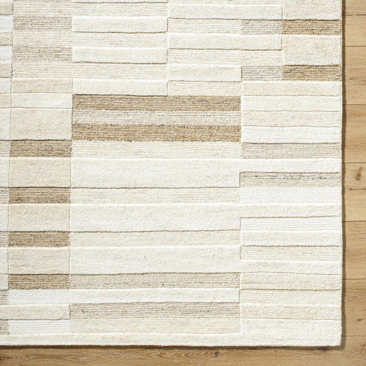 Tavia Contemporary Stripes Ivory And Beige Area Rug - The Rug Decor