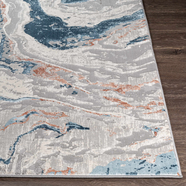 Tayport Gray And Blue Modern Abstract Design Area Rug