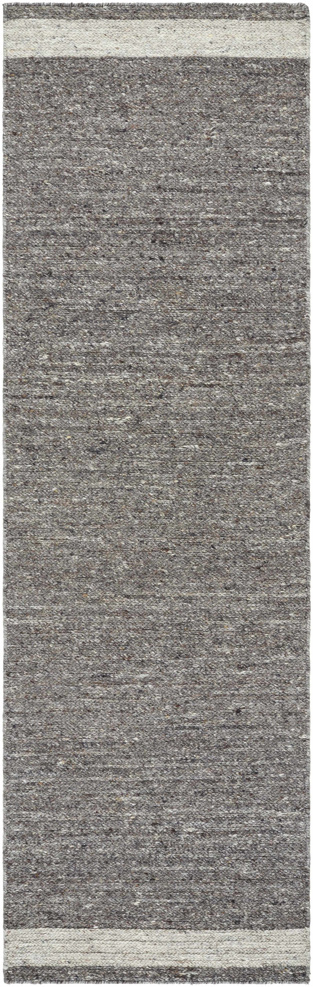 Tiran Modern Solid Charcoal And Gray Wool Rug