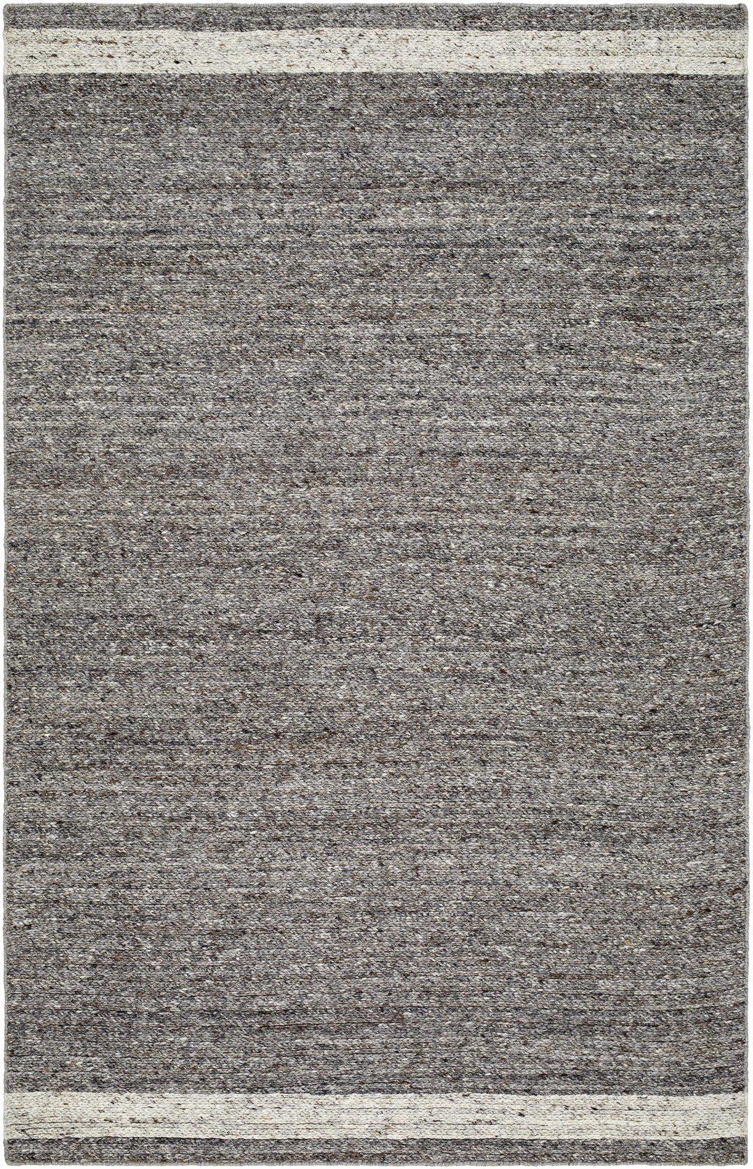 Tiran Modern Solid Charcoal And Gray Wool Rug
