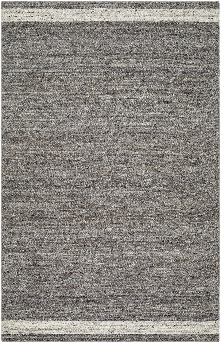 Tiran Modern Solid Charcoal And Gray Wool Rug