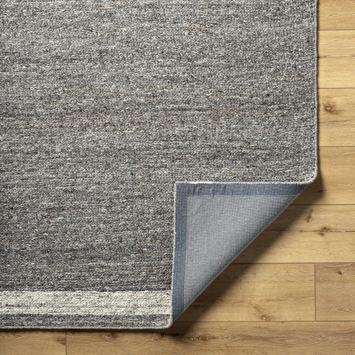Tiran Modern Solid Charcoal And Gray Wool Rug