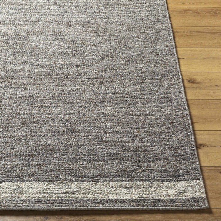 Tiran Modern Solid Charcoal And Gray Wool Rug