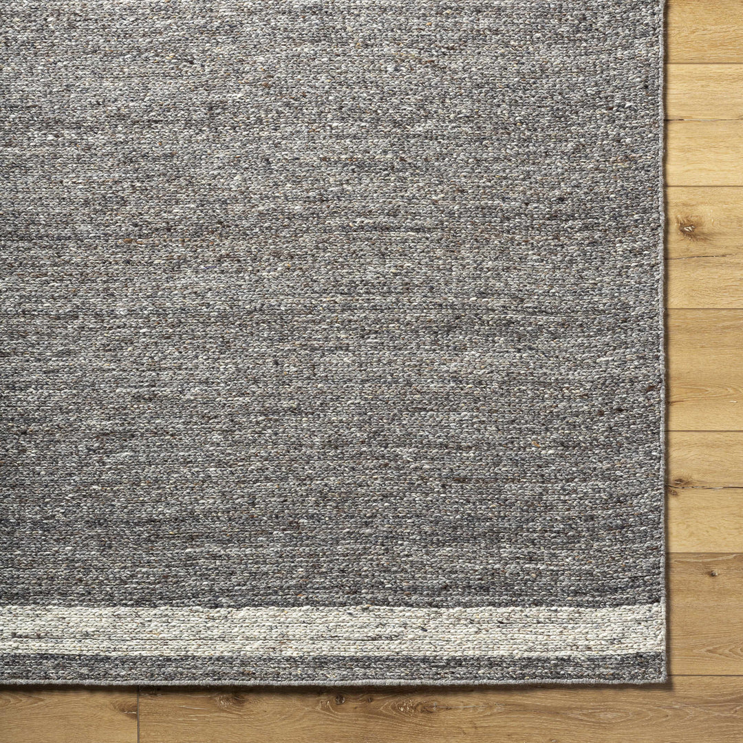 Tiran Modern Solid Charcoal And Gray Wool Rug