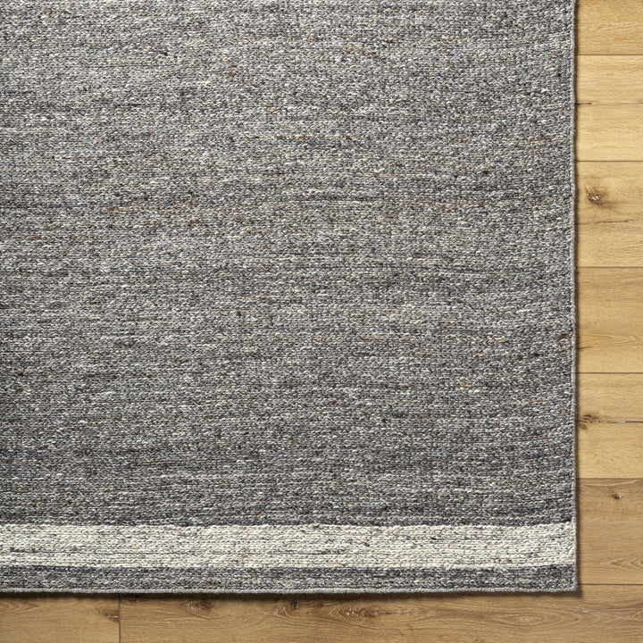 Tiran Modern Solid Charcoal And Gray Wool Rug