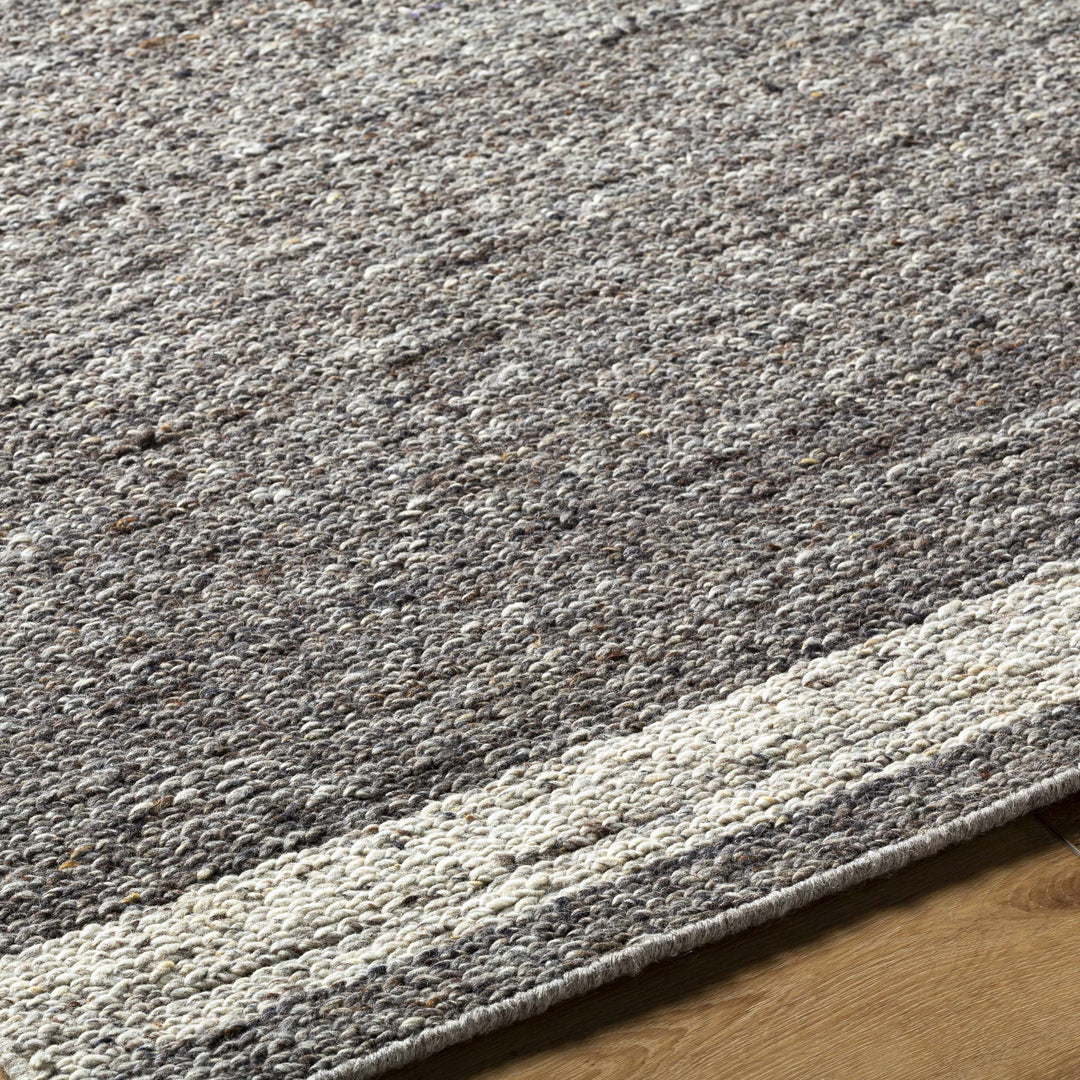Tiran Modern Solid Charcoal And Gray Wool Rug