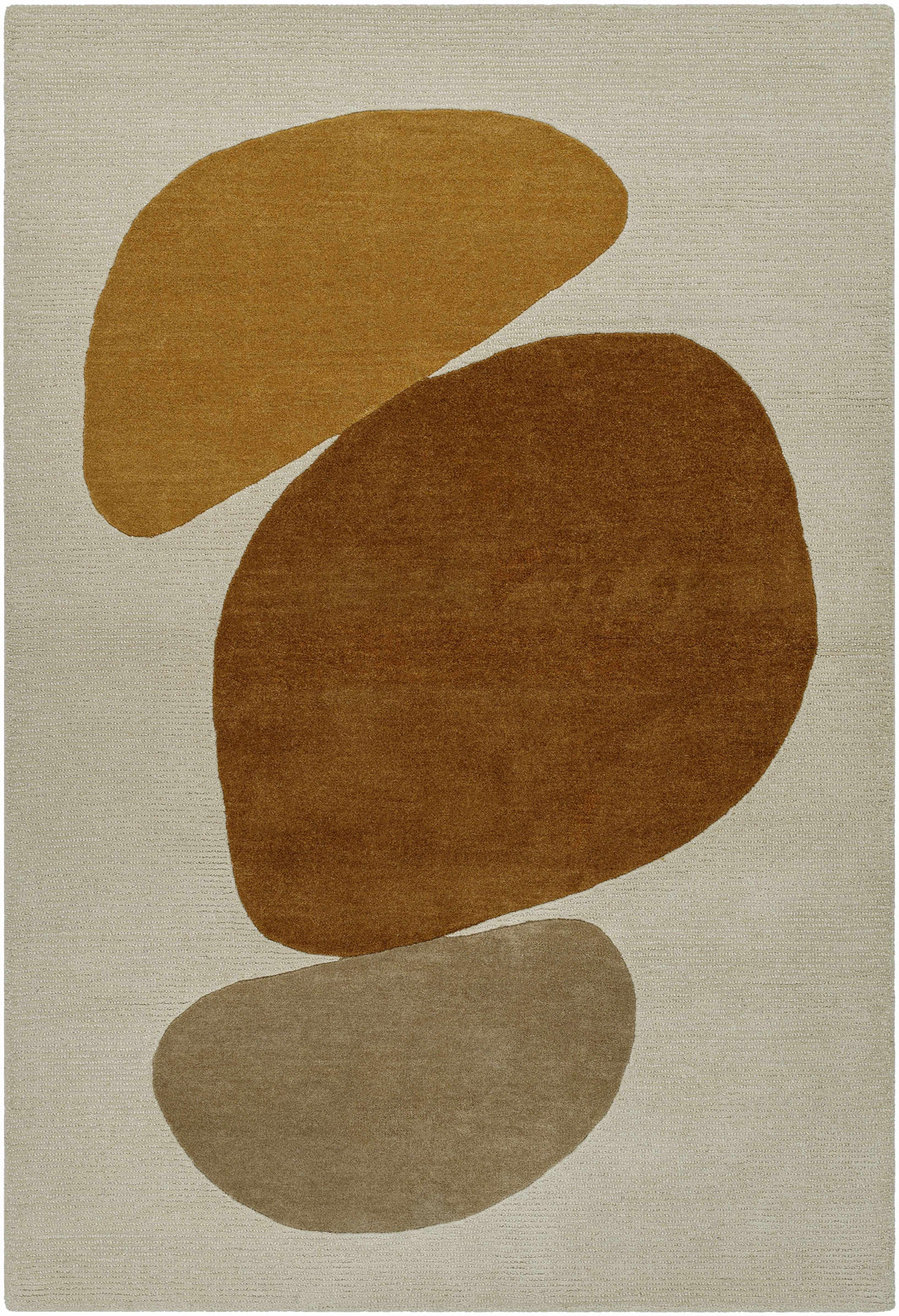Tutti Contemporary Style Ivory And Brown Hand Tufted Wool Area Rug