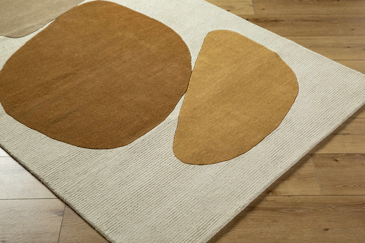 Tutti Contemporary Style Ivory And Brown Hand Tufted Wool Area Rug