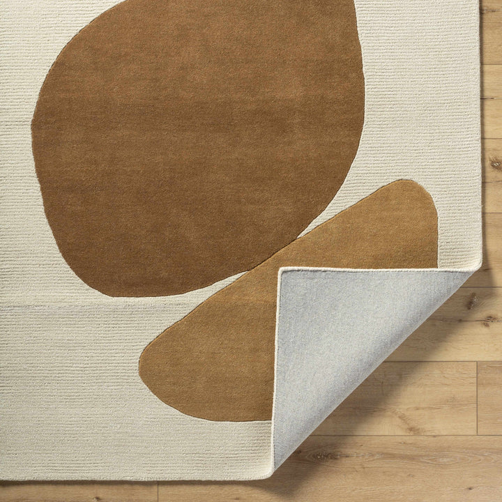 Tutti Contemporary Style Ivory And Brown Hand Tufted Wool Area Rug