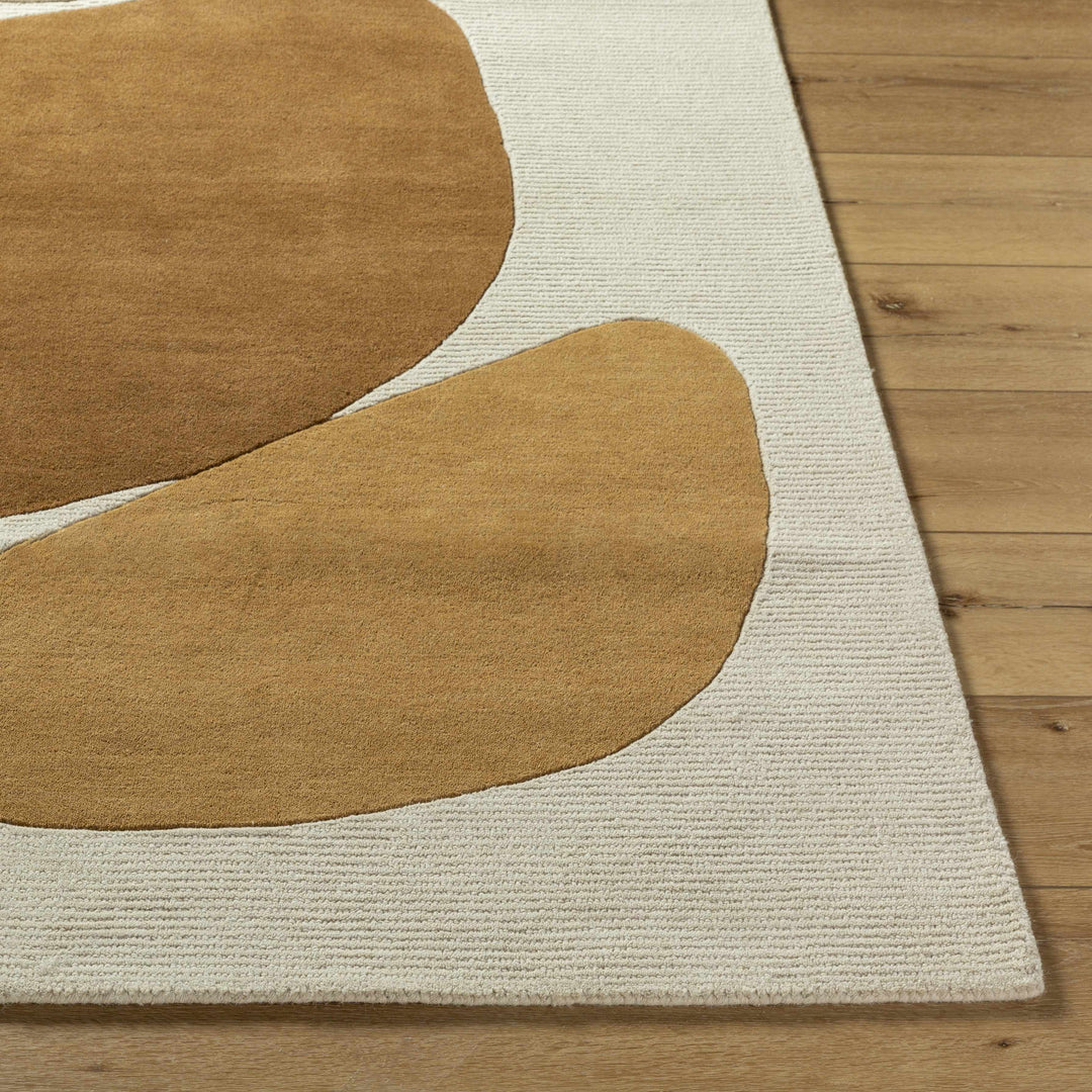 Tutti Contemporary Style Ivory And Brown Hand Tufted Wool Area Rug