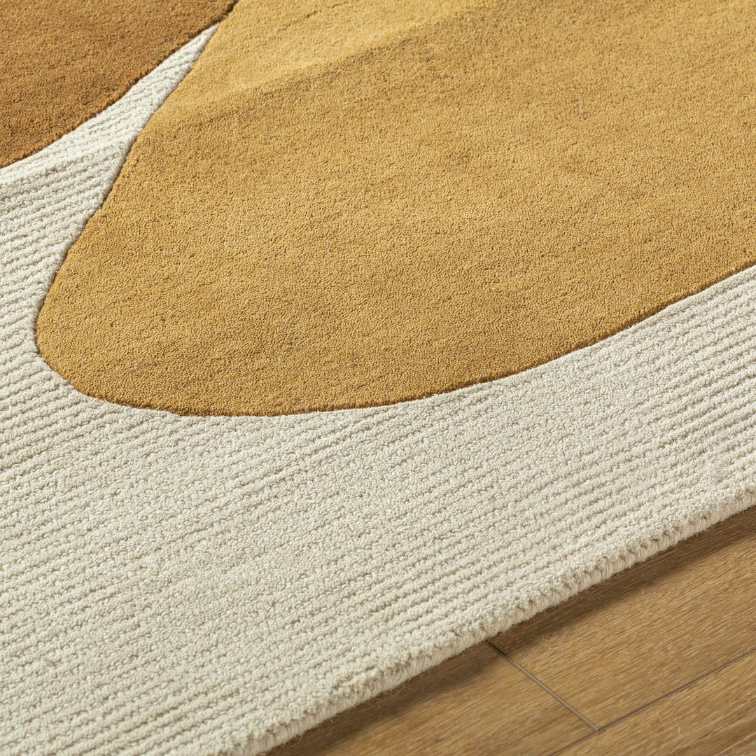 Tutti Contemporary Style Ivory And Brown Hand Tufted Wool Area Rug