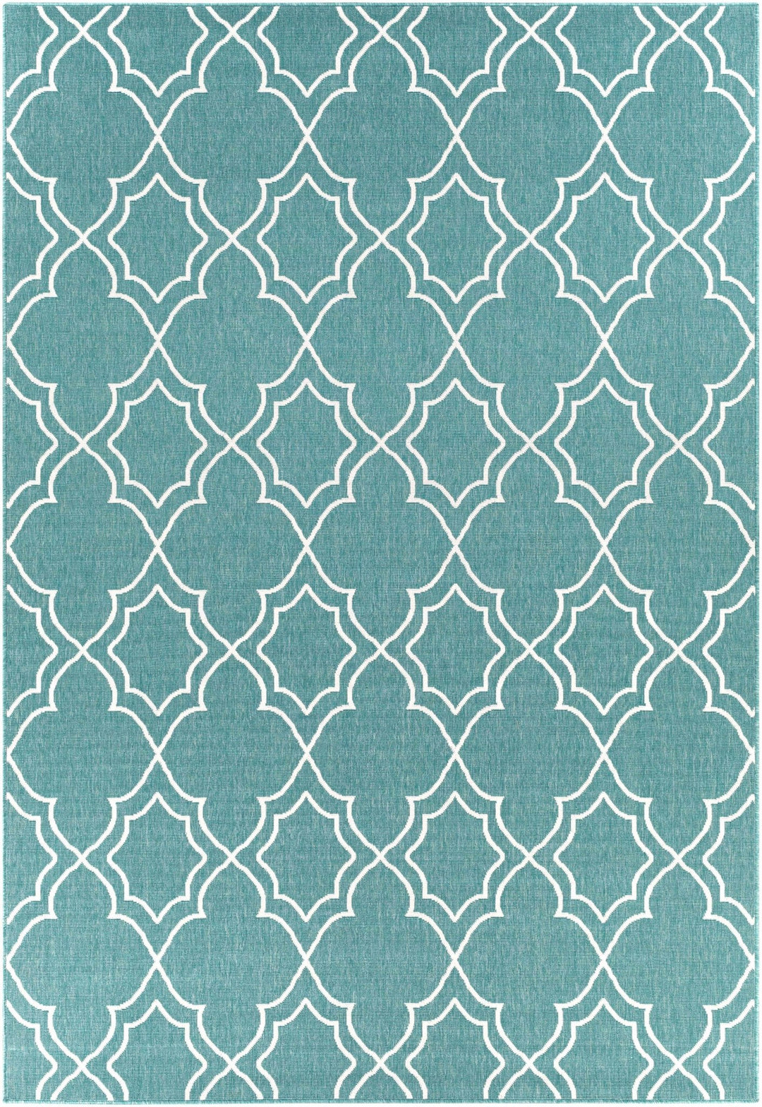 Teal and Ivory Modern contemporary Geometrical Multi Size indoor and outdoor Area Rug - The Rug Decor