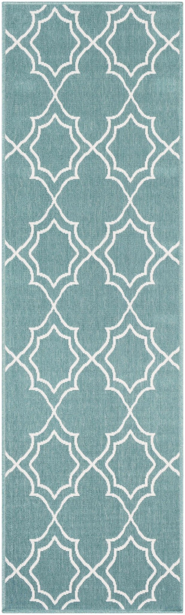 Teal and Ivory Modern contemporary Geometrical Multi Size indoor and outdoor Area Rug - The Rug Decor