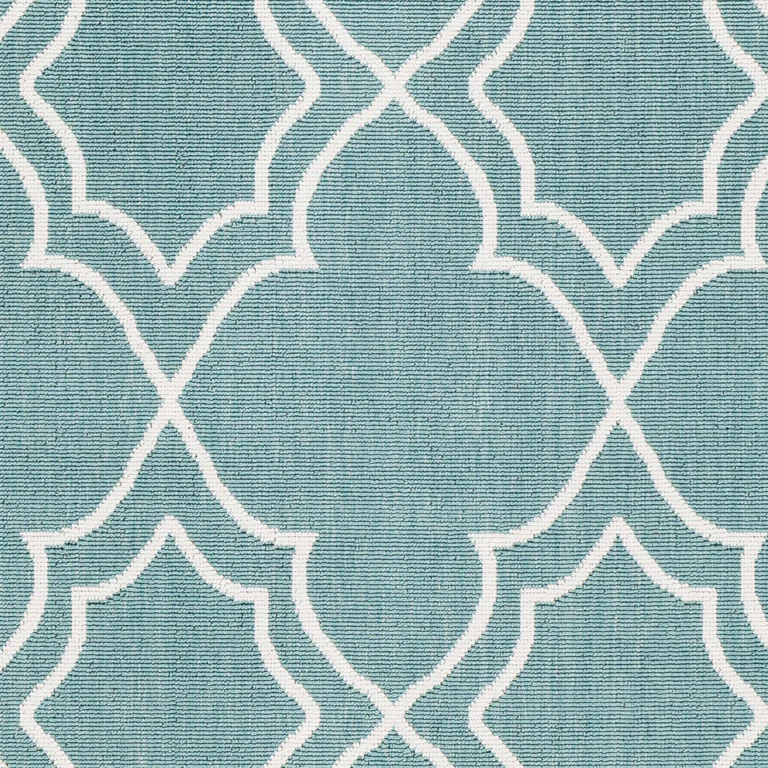 Teal and Ivory Modern contemporary Geometrical Multi Size indoor and outdoor Area Rug - The Rug Decor