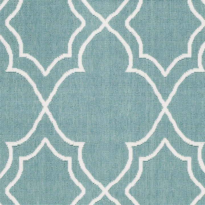 Teal and Ivory Modern contemporary Geometrical Multi Size indoor and outdoor Area Rug - The Rug Decor