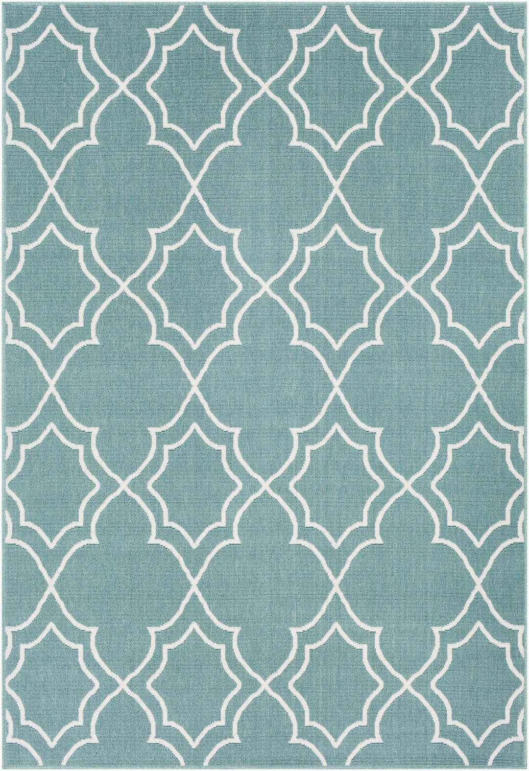 Teal and Ivory Modern contemporary Geometrical Multi Size indoor and outdoor Area Rug - The Rug Decor