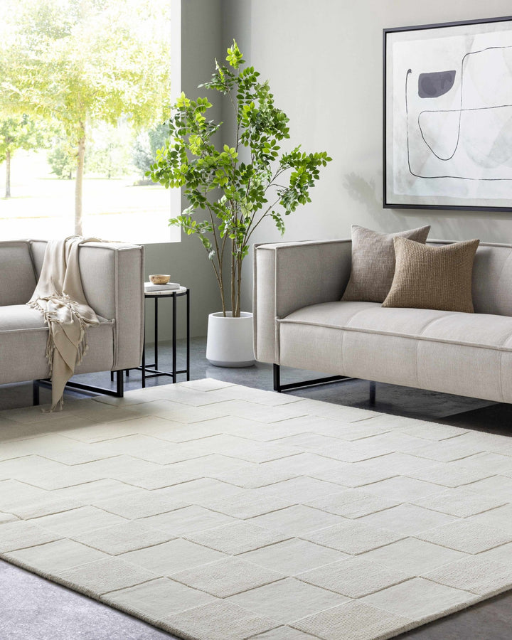 Tegan Contemporary Style Ivory Hand Loomed Wool Rug - The Rug Decor