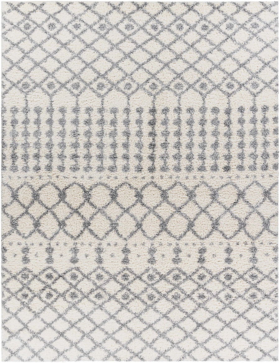 Teheran Modern Geometrical Design Gray And Ivory Area Rug - The Rug Decor