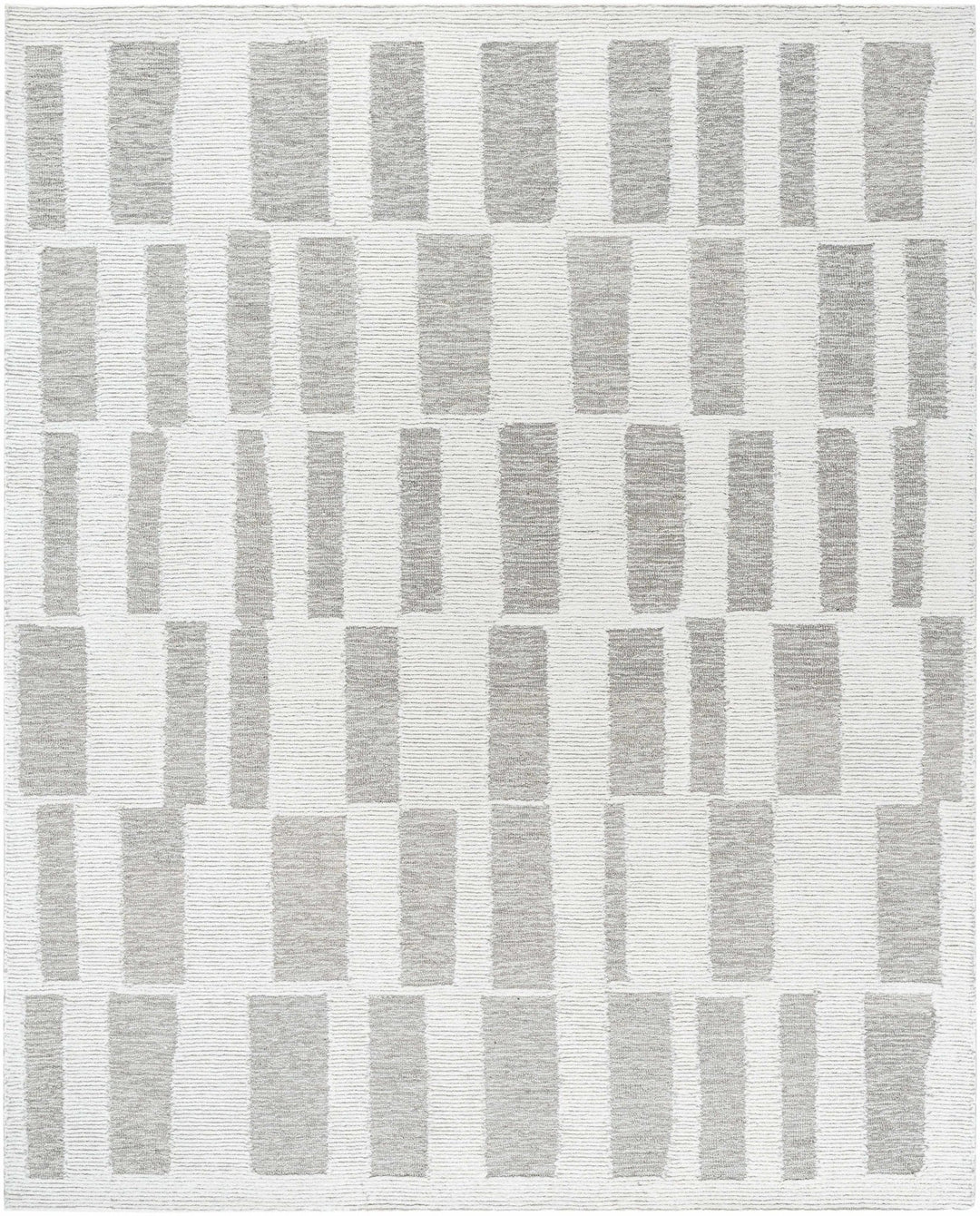 Teige Contemporary Abstract Gray And Ivory Rug - The Rug Decor