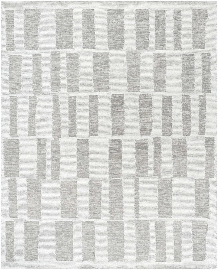 Teige Contemporary Abstract Gray And Ivory Rug - The Rug Decor
