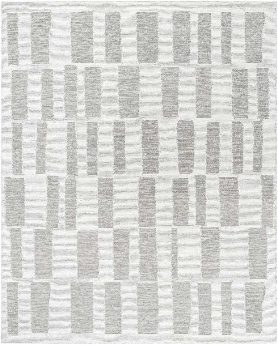 Teige Contemporary Abstract Gray And Ivory Rug - The Rug Decor
