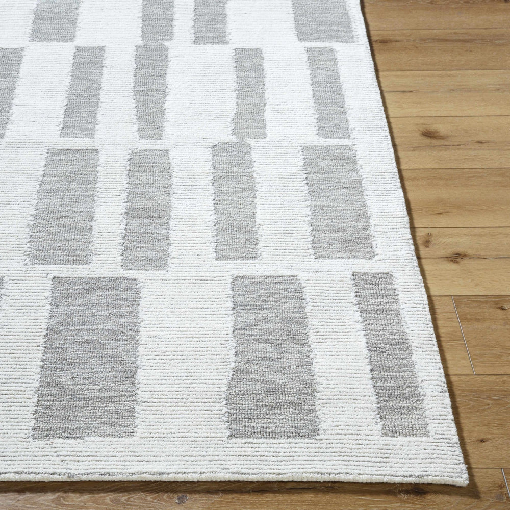 Teige Contemporary Abstract Gray And Ivory Rug - The Rug Decor