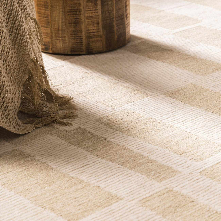 Teige Contemporary Geometrical Beige Area Rug - The Rug Decor