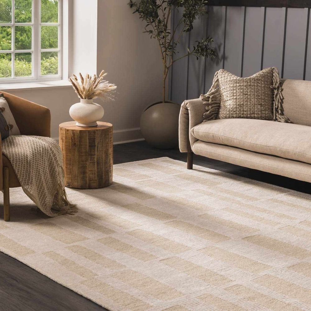 Teige Contemporary Geometrical Beige Area Rug - The Rug Decor