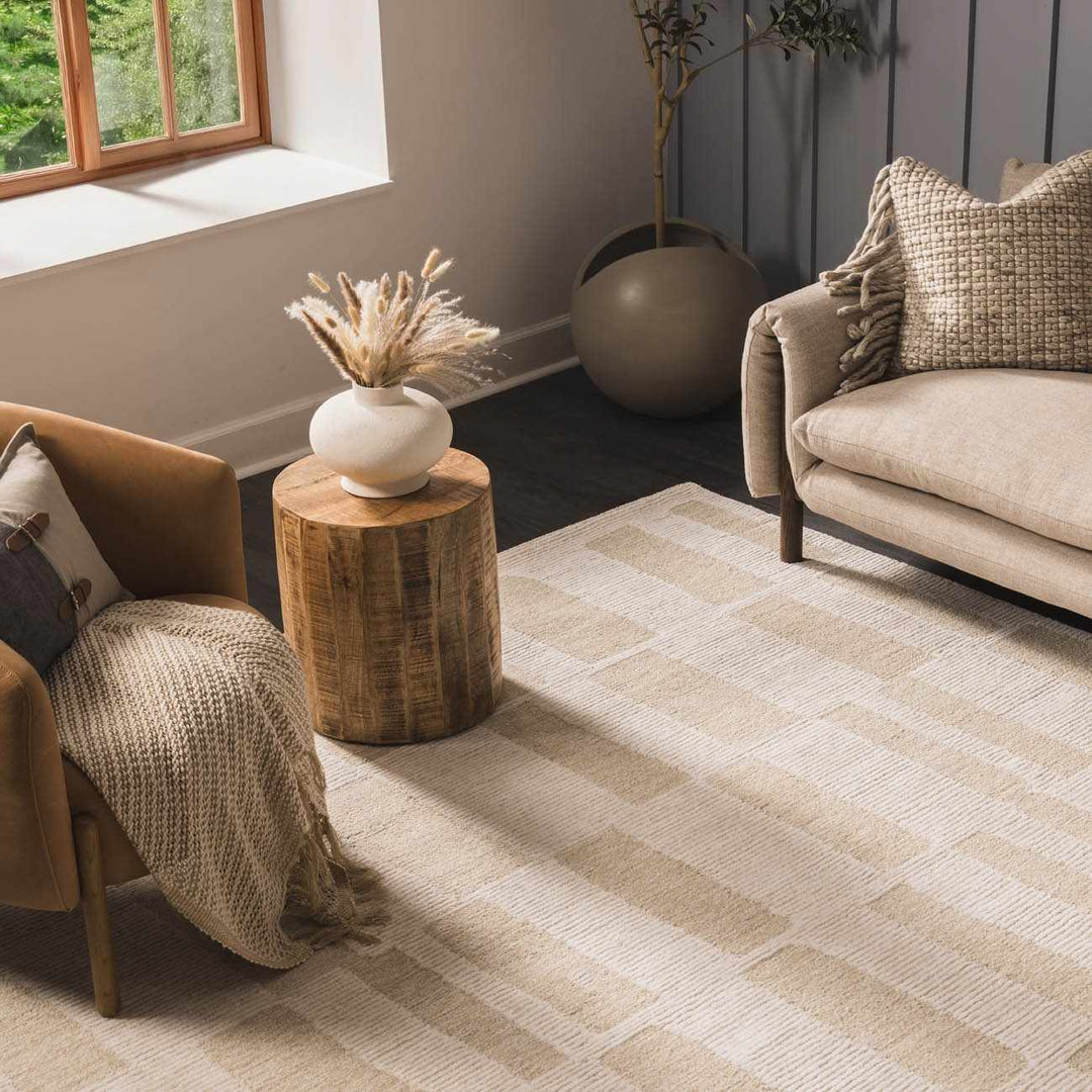 Teige Contemporary Geometrical Beige Area Rug - The Rug Decor
