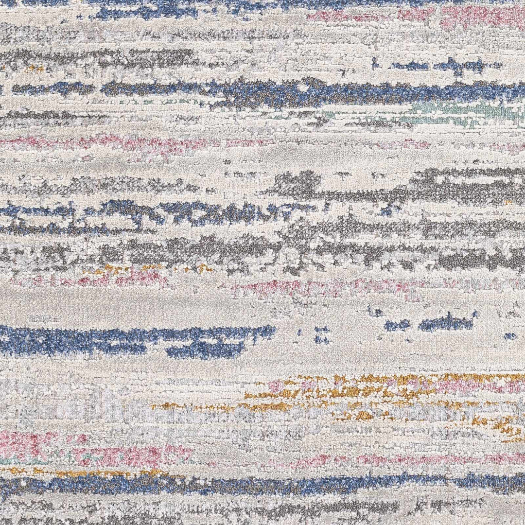 Tekirova Contemporary Abstract Gray And Blue Area Carpet - The Rug Decor