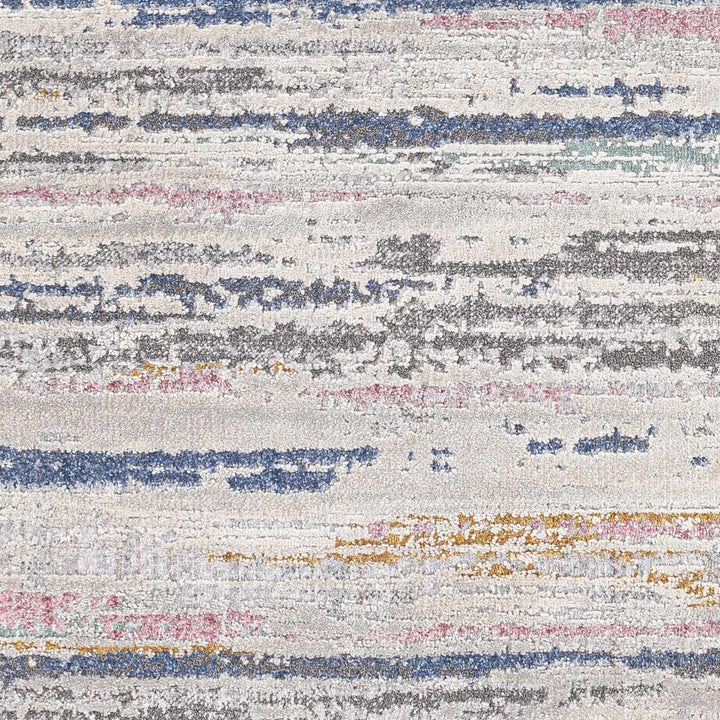 Tekirova Contemporary Abstract Gray And Blue Area Carpet - The Rug Decor