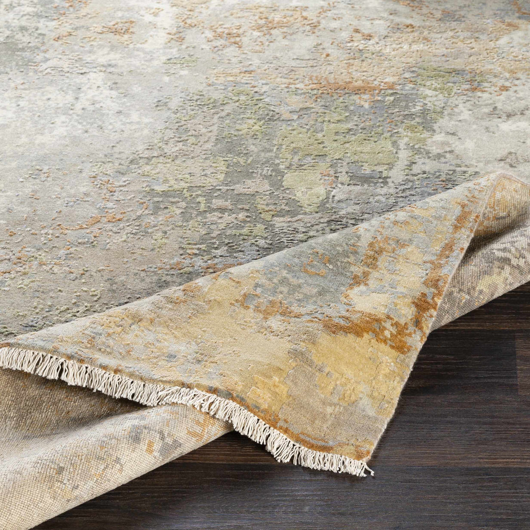 Telogia Modern Abstract Beige Hand Knotted Wool Area Rug