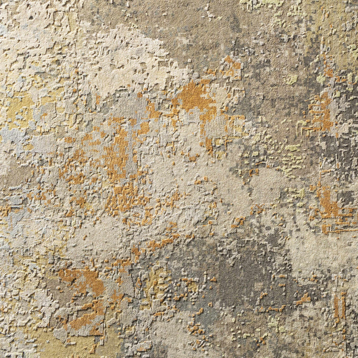 Telogia Modern Abstract Beige Hand Knotted Wool Area Rug