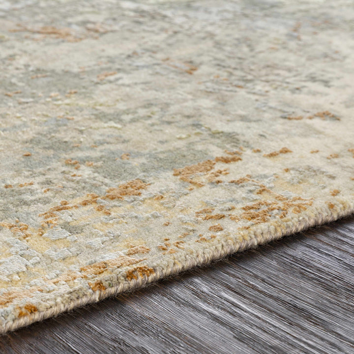 Telogia Modern Abstract Beige Hand Knotted Wool Area Rug