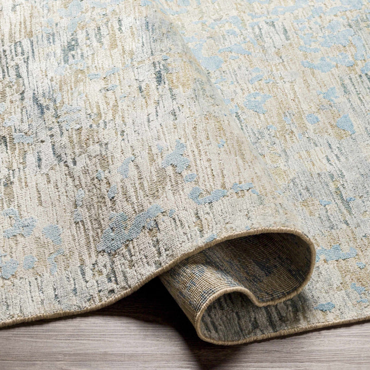Temora Contemporary Abstract Blue And Gray Hand Knotted Area Rug - The Rug Decor