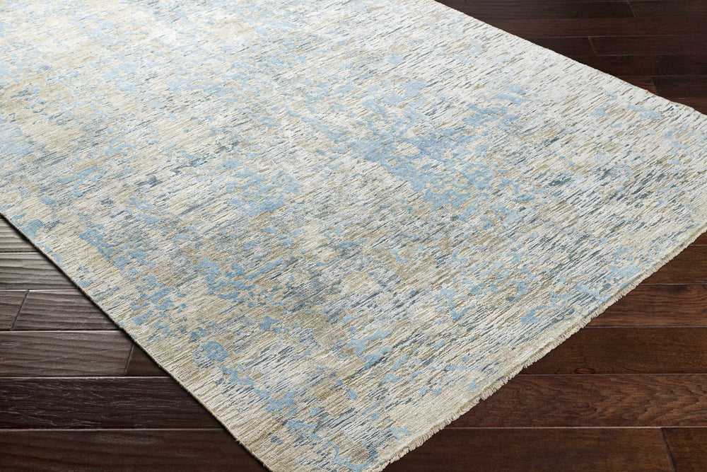 Temora Contemporary Abstract Blue And Gray Hand Knotted Area Rug - The Rug Decor