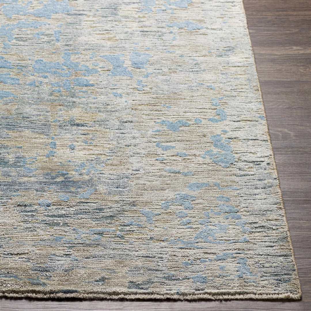 Temora Contemporary Abstract Blue And Gray Hand Knotted Area Rug - The Rug Decor