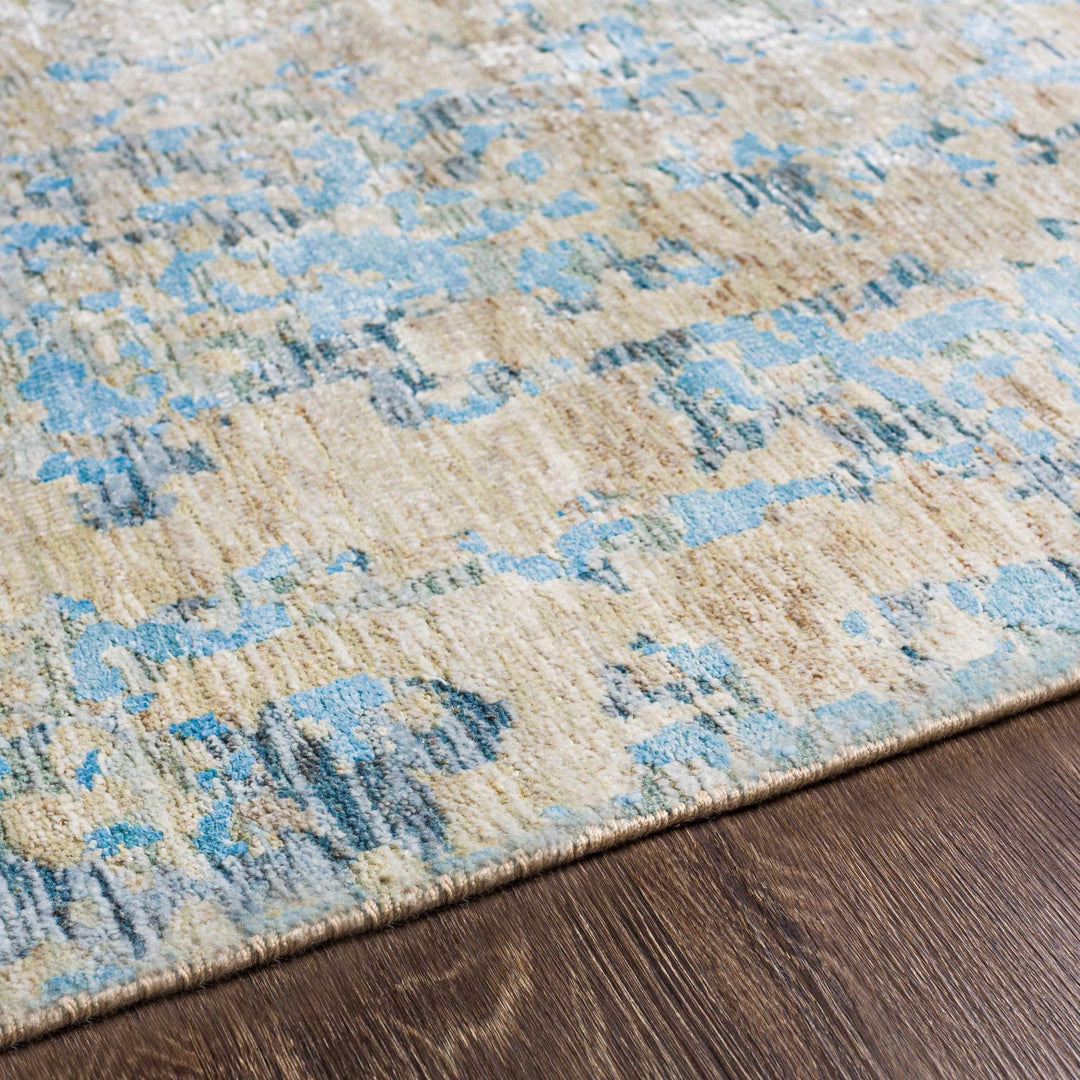 Temora Contemporary Abstract Blue And Gray Hand Knotted Area Rug - The Rug Decor