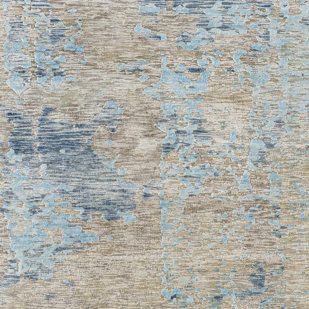 Temora Contemporary Abstract Blue And Gray Hand Knotted Area Rug - The Rug Decor