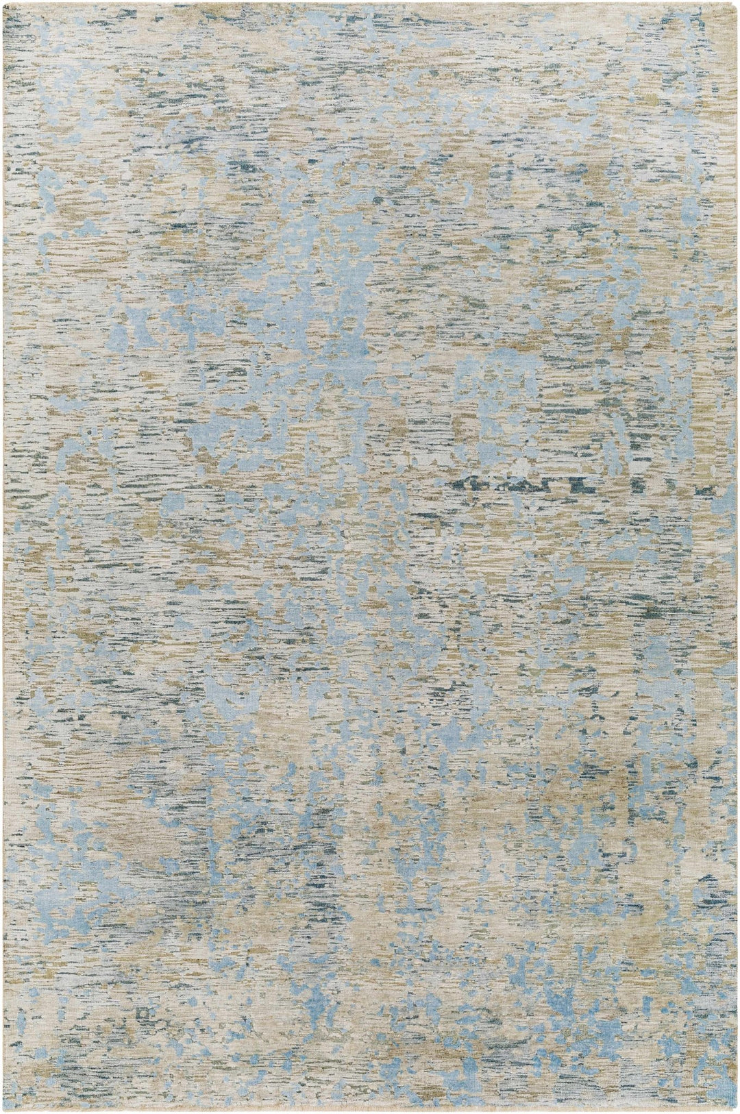 Temora Contemporary Abstract Blue And Gray Hand Knotted Area Rug - The Rug Decor