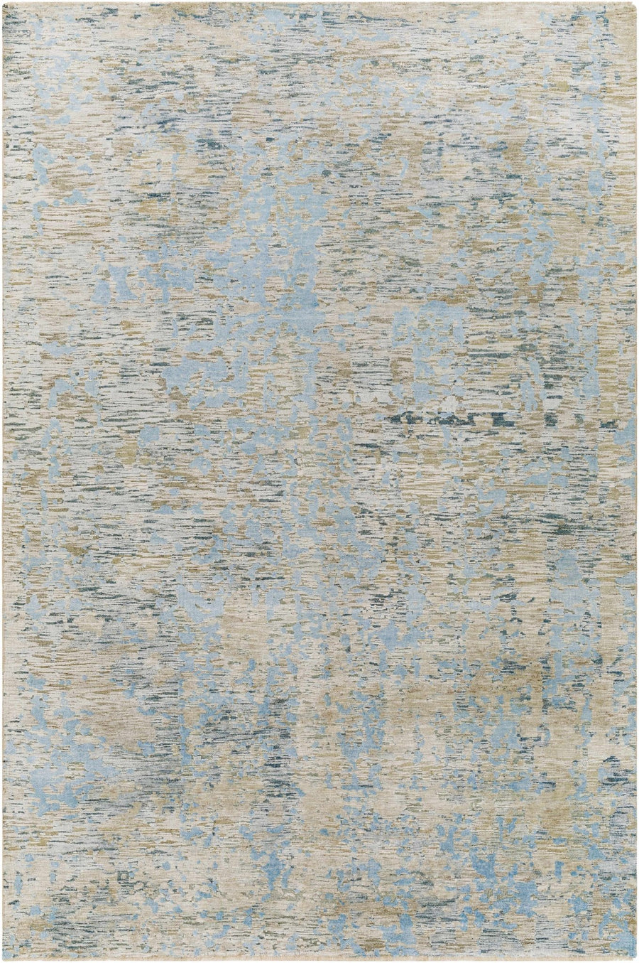 Temora Contemporary Abstract Blue And Gray Hand Knotted Area Rug - The Rug Decor