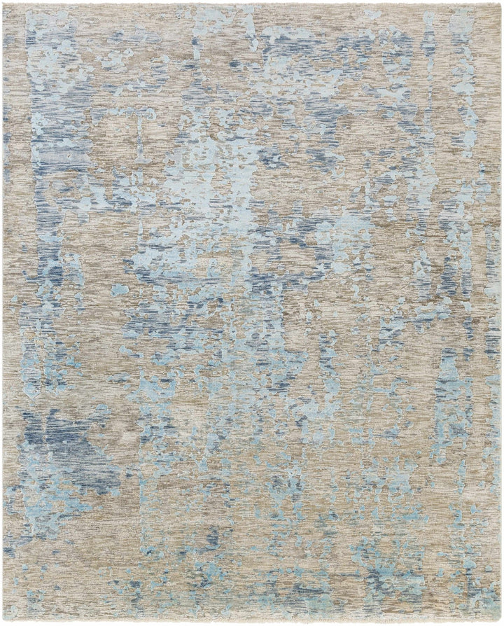 Temora Contemporary Abstract Blue And Gray Hand Knotted Area Rug - The Rug Decor
