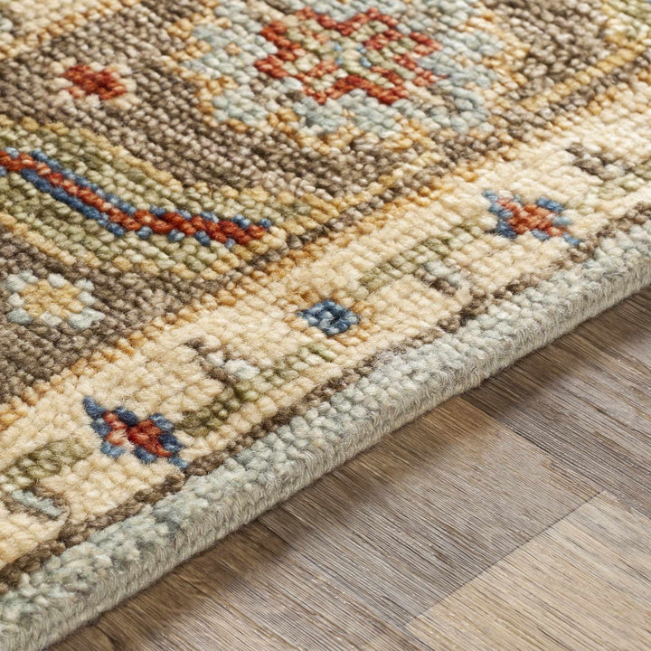 Temvik Brown And Blue Traditional Tribal Design Hand Knotted Area Rug - The Rug Decor