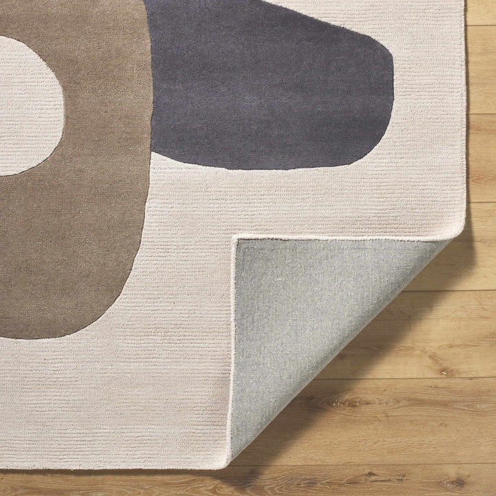 Terah Contemporary Abstract Beige And Charcoal Area Rug - The Rug Decor